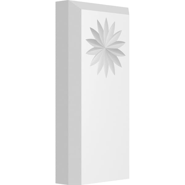 Ekena Millwork Standard Foster Flower Plinth Block With Beveled Edge, 2 1/2"W x 5"H x 3/4"P PBP025X050X075FOS10 - main